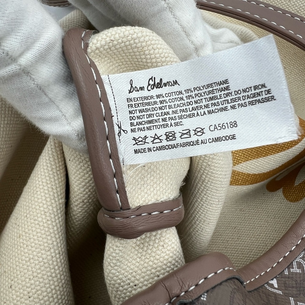 SAM EDELMAN HARPER MONOGRAM SHOPPER TOTE WITH SMALL POUCH, TAUPE COLOR - Picture 10 of 17